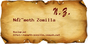 Németh Zomilla névjegykártya